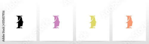 Woman Face On Letter Logo Design I