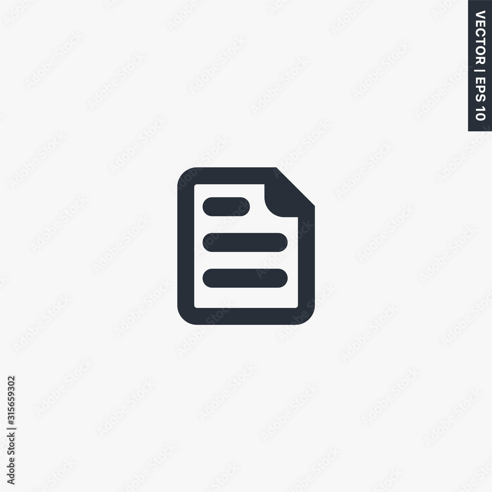 Document, file icon, flat style sign for mobile concept and web design Document, file icon, flat style sign for mobile concept and web design