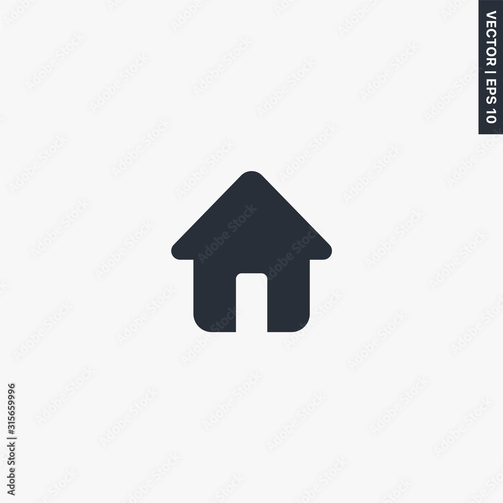 Home icon, flat style sign for mobile concept and web design Home icon, flat style sign for mobile concept and web design