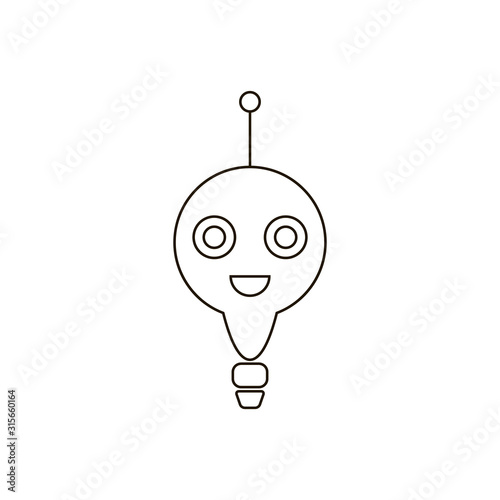 Simple chatbot icon AI symbol for call center
