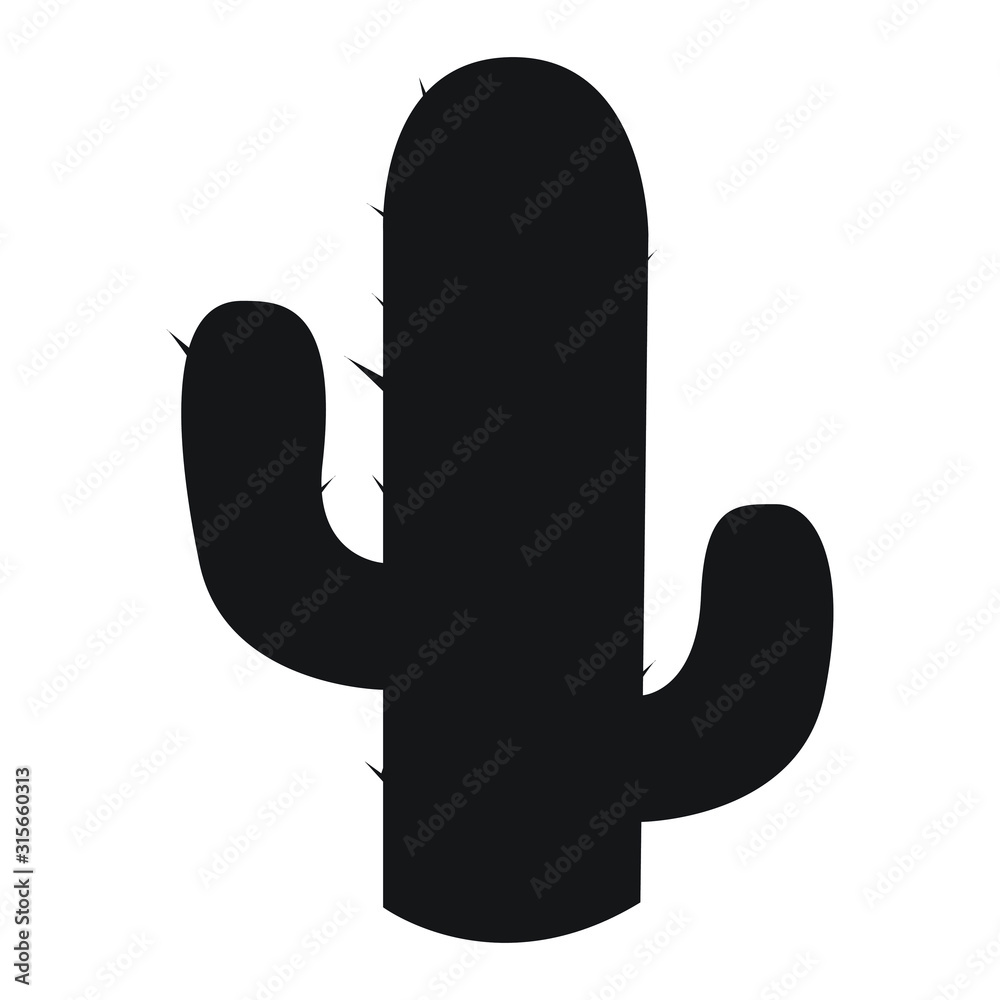 Cactus silhouette symbol vector icon Cactus silhouette symbol vector icon