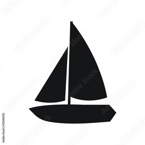 sailboat silhouette symbol vector