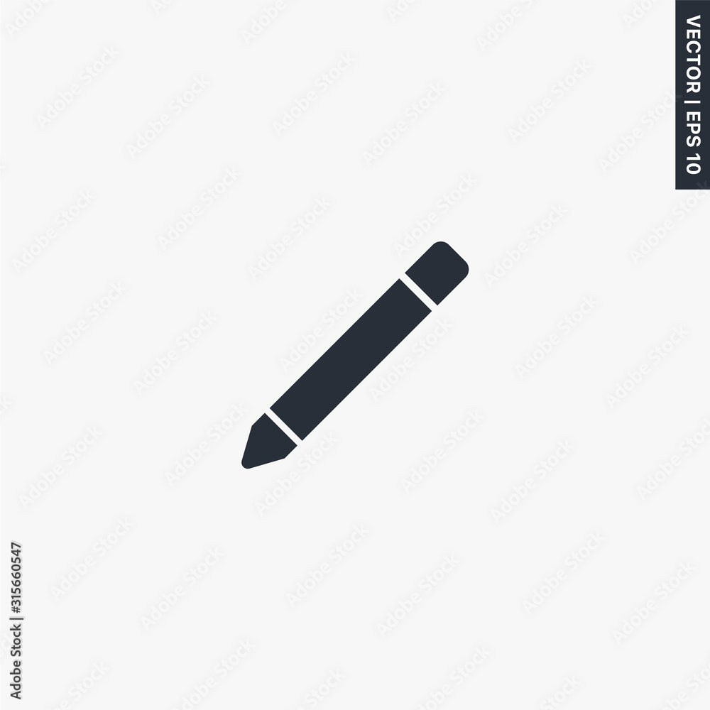 Pencil, pen icon, linear style sign for mobile concept and web design Pencil, pen icon, linear style sign for mobile concept and web design