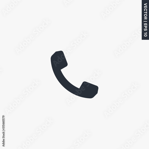 Phone, handset icon, flat style sign for mobile concept and web design
