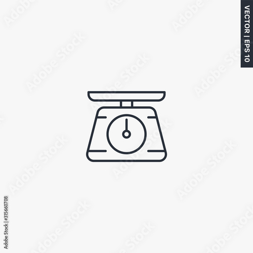 Scale icon, linear style sign for mobile concept and web design