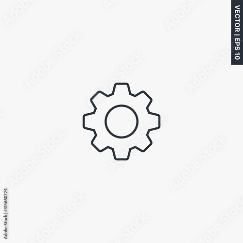 Settings icon, linear style sign for mobile concept and web design
