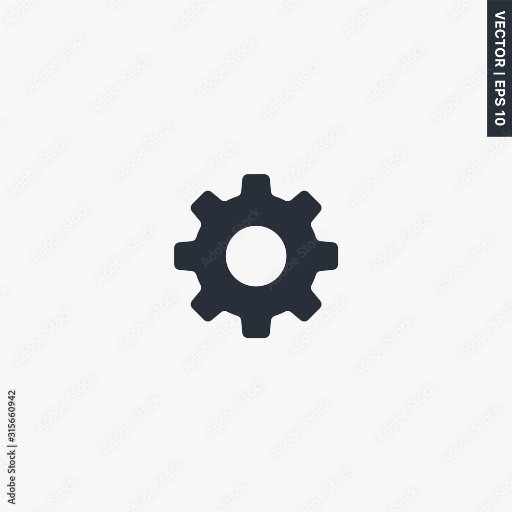Settings icon, flat style sign for mobile concept and web design Settings icon, flat style sign for mobile concept and web design