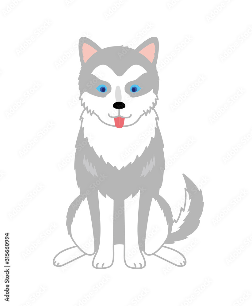 シベリアンハスキー お座り イラスト Stock Vector Adobe Stock
