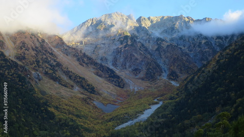 上高地 岳沢 秋 紅葉 