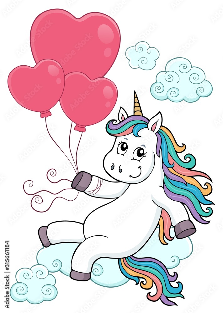 Unicorn with balloons topic image 3 Unicorn with balloons topic image 3