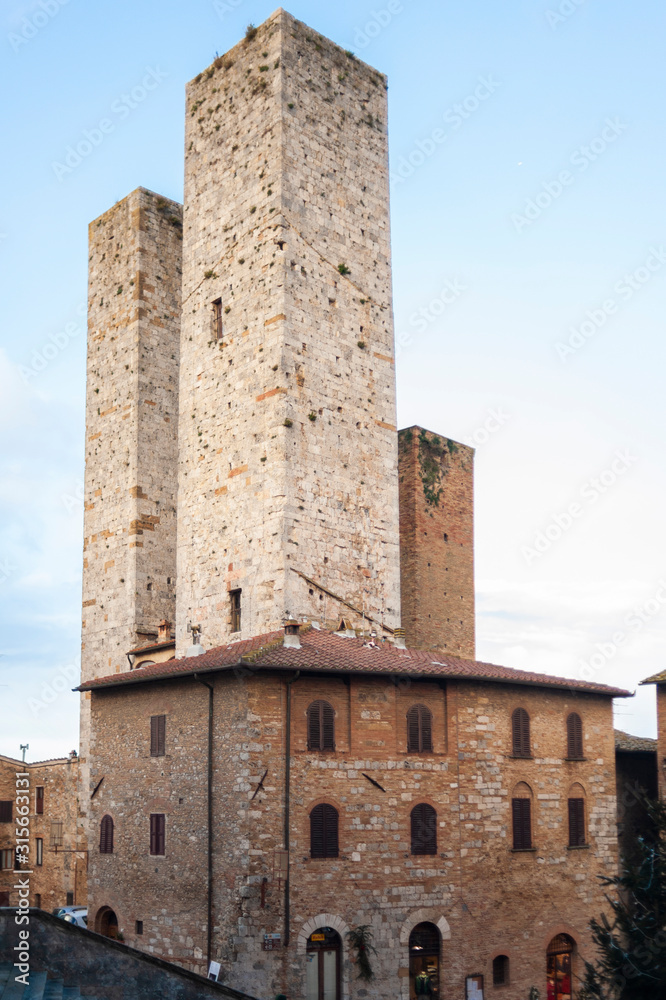 Detail of the towers of San Gimignano, Tuscany, Italy