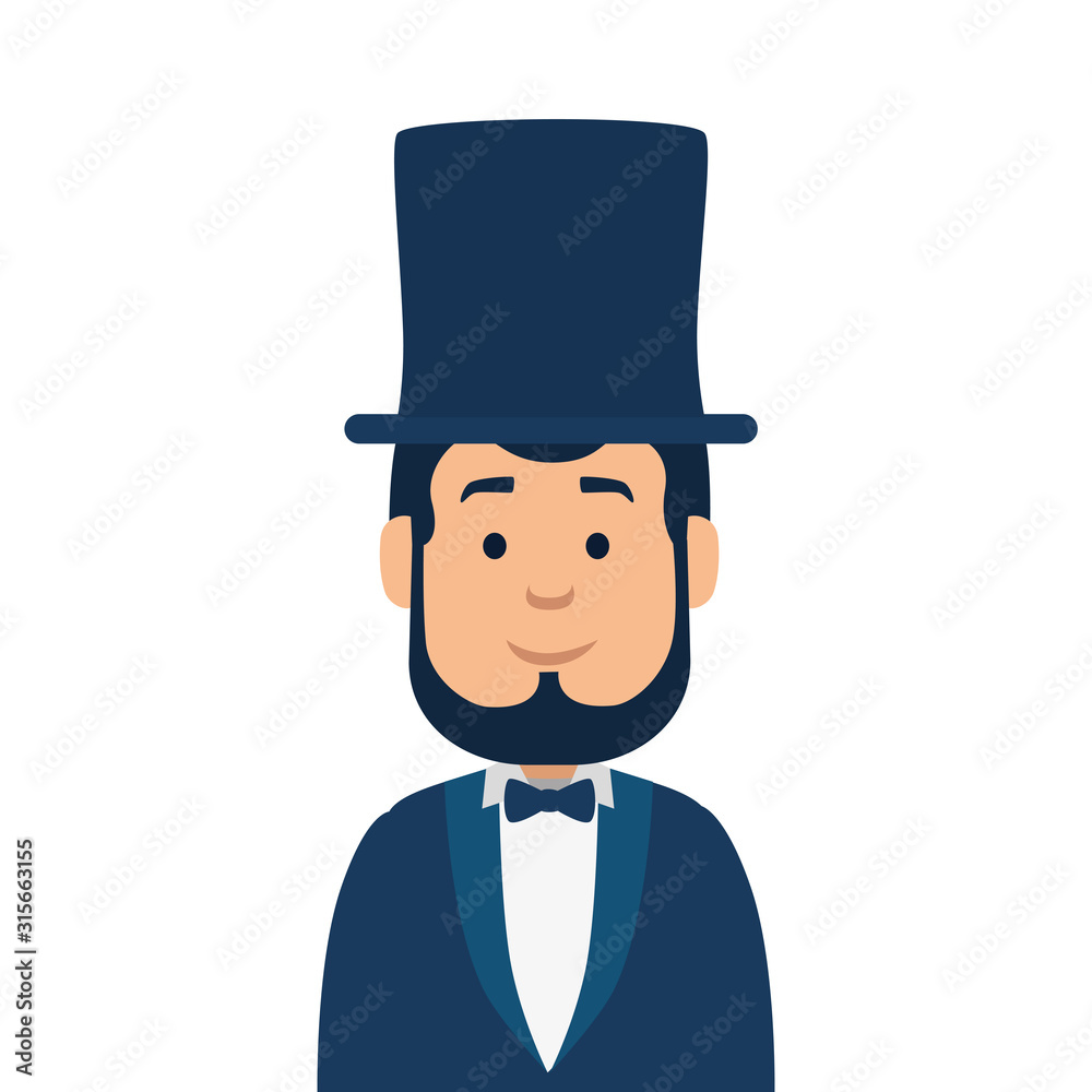 Isolated avatar man with hat vector design