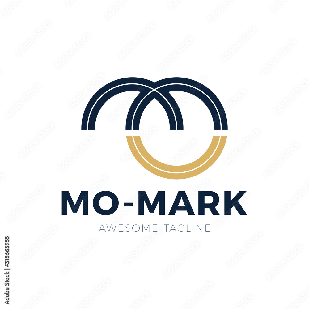 Unique modern creative elegant artistic black and gold color MO OM M O initial based letter icon logo. Unique modern creative elegant artistic black and gold color MO OM M O initial based letter icon logo.