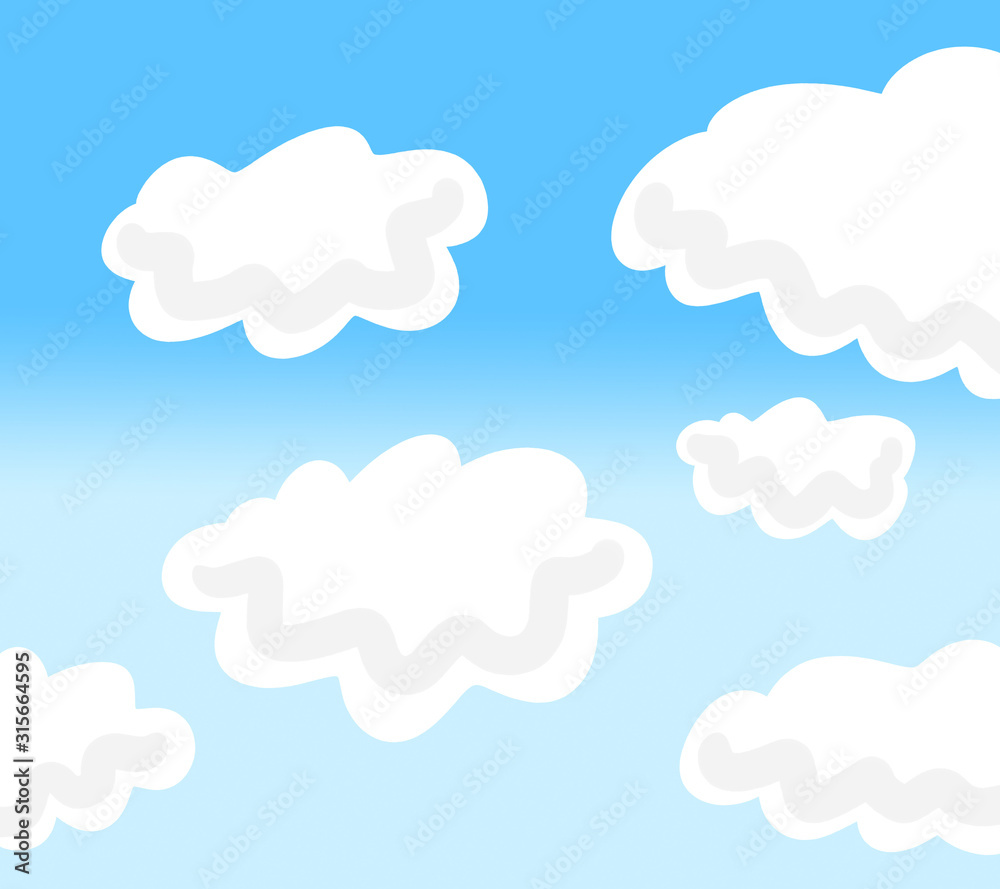 Blue Stylized Cloudy Sky Background