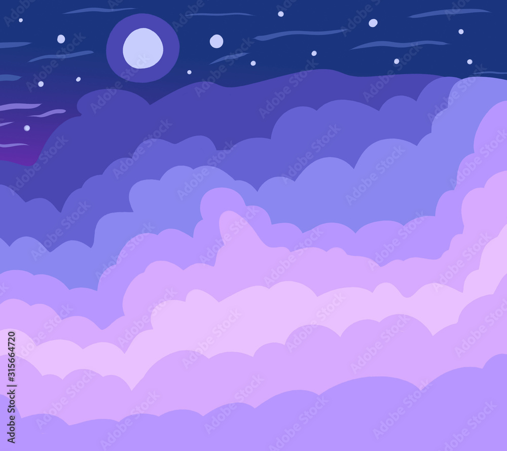 Stylized Cloudy Night Sky Background Stylized Cloudy Night Sky Background