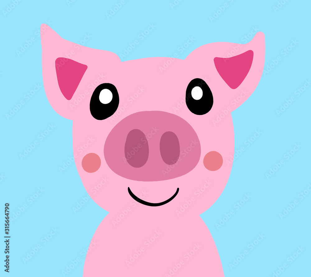 Cute Stylized Pig Background Cute Stylized Pig Background