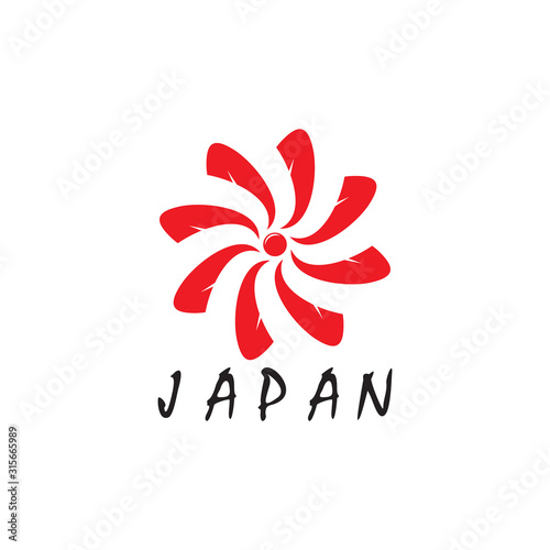 symbol vector of swirl sun japan geometric motion design