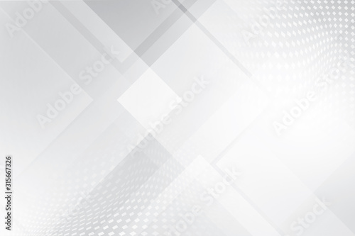 Abstract geometric white and gray color background with halftone effect. Vector, illustration.	