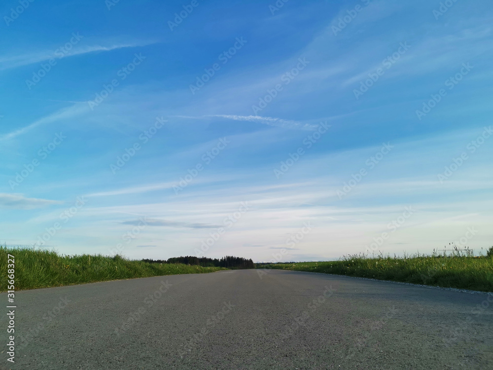 Road in the nature with the blue sky Road in the nature with the blue sky