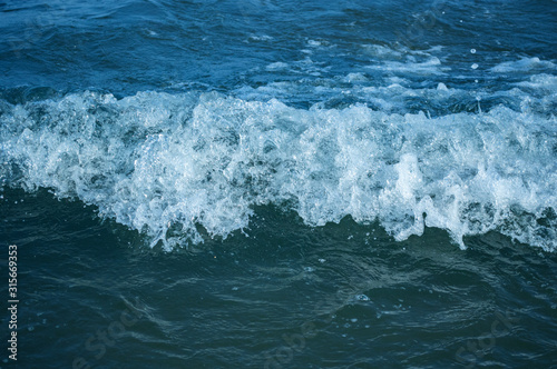 Sea wave with foam horizontal