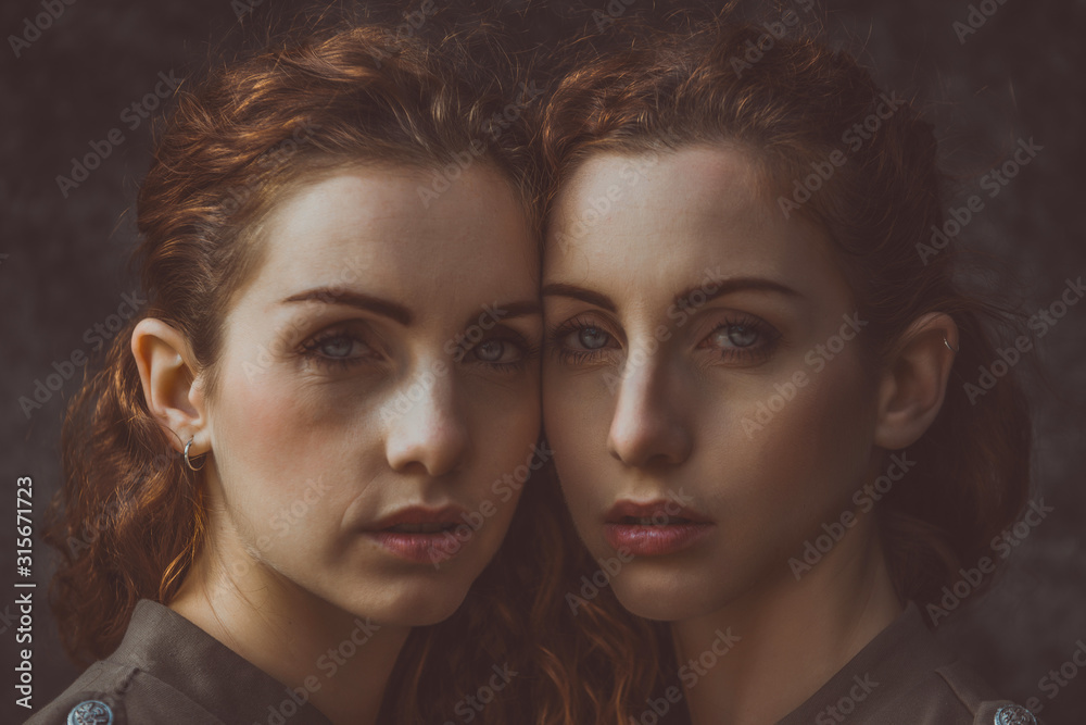 Two twins sisters spending time together Two twins sisters spending time together