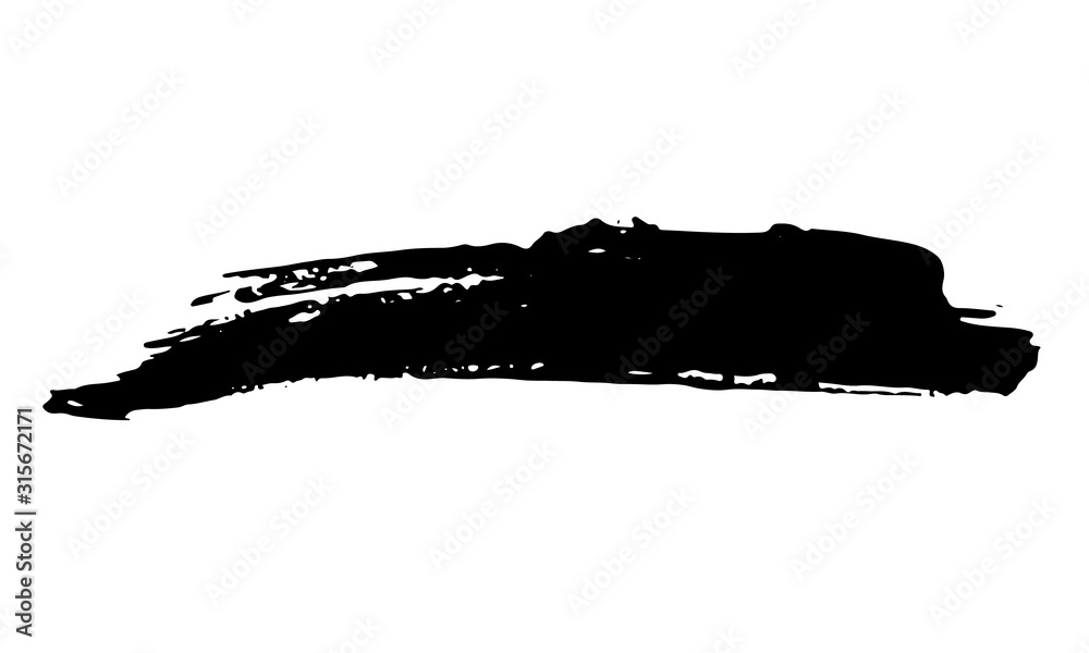 Brush stroke hand drawn grunge texture vector illustration isolated on white background