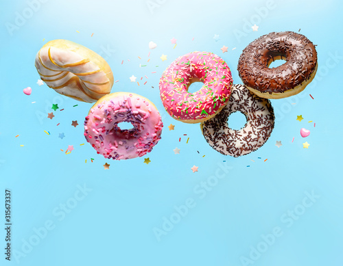 Flying donuts Fototapete
