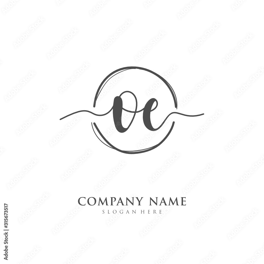 Handwritten initial letter O E OE for identity and logo. Vector logo template with handwriting and signature style. Handwritten initial letter O E OE for identity and logo. Vector logo template with handwriting and signature style.