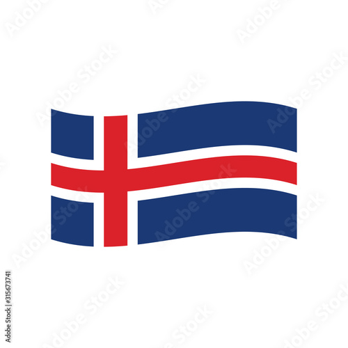Flag of Iceland flat vector icon isolated on a white background.