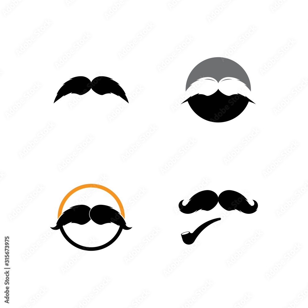 Mustache flat icon. Mustache web icon. Monochrome mustache isolated on background Mustache flat icon. Mustache web icon. Monochrome mustache isolated on background