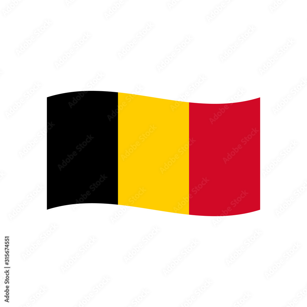 Fototapeta premium Belgium flag flat vector icon isolated on a white background.