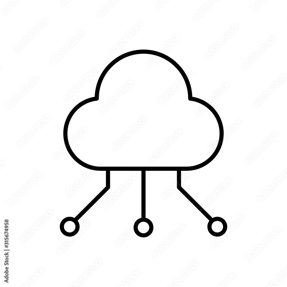 Cloud computing icon. Outline thin line flat illustration. Isolated on white background. Cloud computing icon. Outline thin line flat illustration. Isolated on white background.