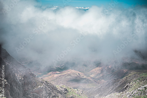 clouds in a valley