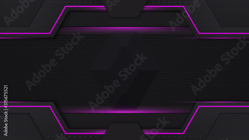 Purple and black contrast abstract technology background. Purple backlight. Layout design tech. Vector corporate design. EPS10