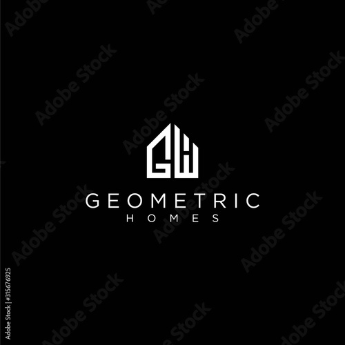 Geometric logo design of home or real estate business with clean background - EPS10 - Vector.