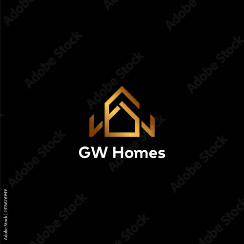 Geometric logo design of home or real estate business with clean background - EPS10 - Vector.