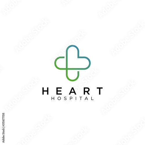 Modern logo design of cross, medical and hospital with clean background - EPS10 - Vector.