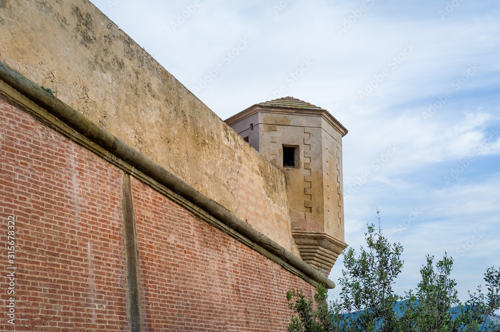 Portoferraio, Elba island fortress walls of Fort Stella, Italy Portoferraio, Elba island fortress walls of Fort Stella, Italy