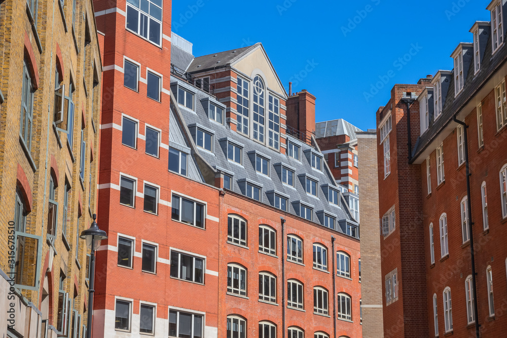 Contemporary mansion block around Holborn in London