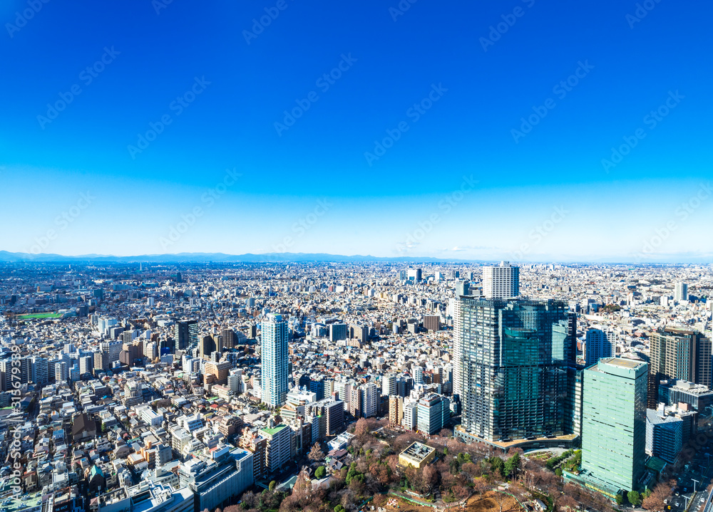 Fototapeta premium 東京 青空と都市風景