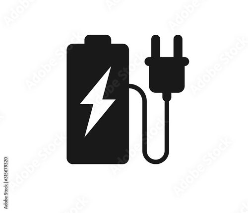 Battery charging icon vector