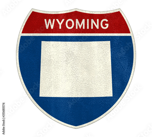 Wyoming State Interstate road sign