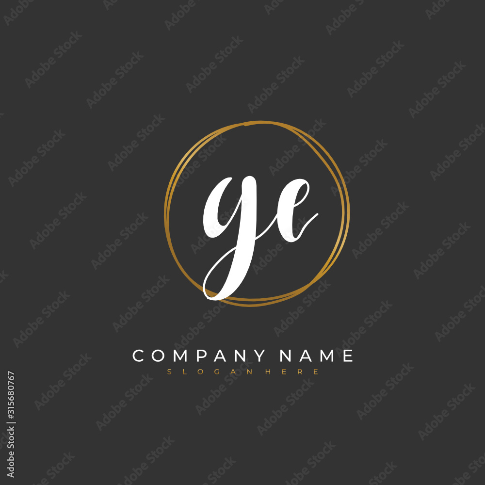 Handwritten initial letter G E GE for identity and logo. Vector logo template with handwriting and signature style. Handwritten initial letter G E GE for identity and logo. Vector logo template with handwriting and signature style.