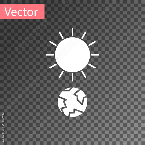 White Solstice icon isolated on transparent background. Vector Illustration