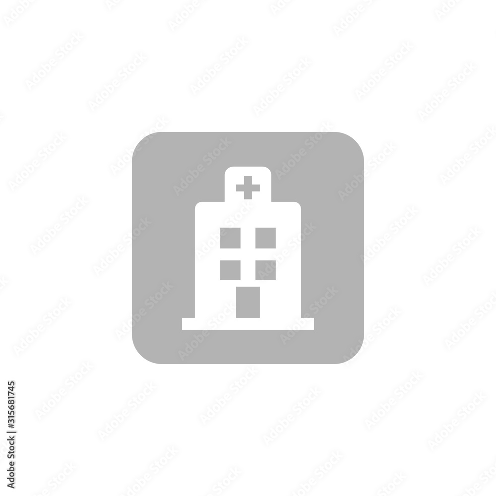 Hospital building flat vector icon Hospital building flat vector icon