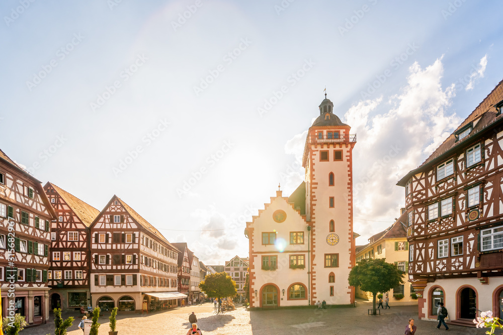 Marktplatz und Rathaus, Mosbach, Deutschland 