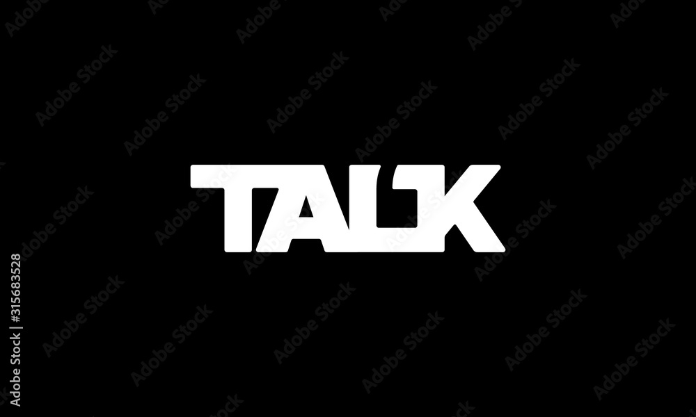 talk wordmark letter logo design concept