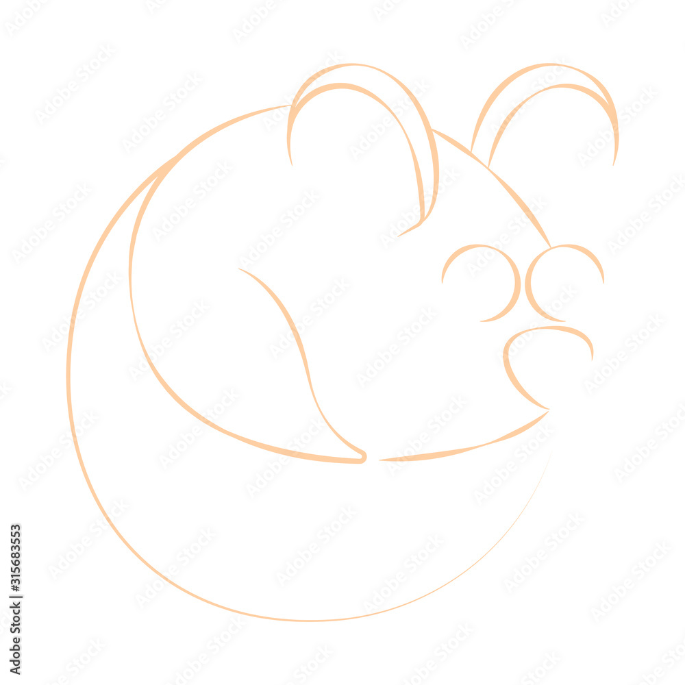 Golden outline of a mouse Golden outline of a mouse
