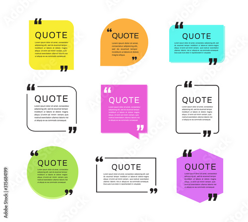 Quote frames templates. Vector illustration