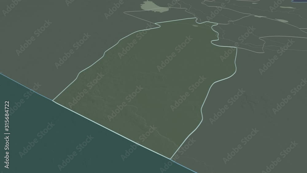 An-Najaf, province with its capital, zoomed and extruded on the administrative map of Iraq in the conformal Stereographic projection. Animation 3D An-Najaf, province with its capital, zoomed and extruded on the administrative map of Iraq in the conformal Stereographic projection. Animation 3D